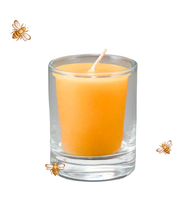 Свеча в стекле из натурального пчелиного воска